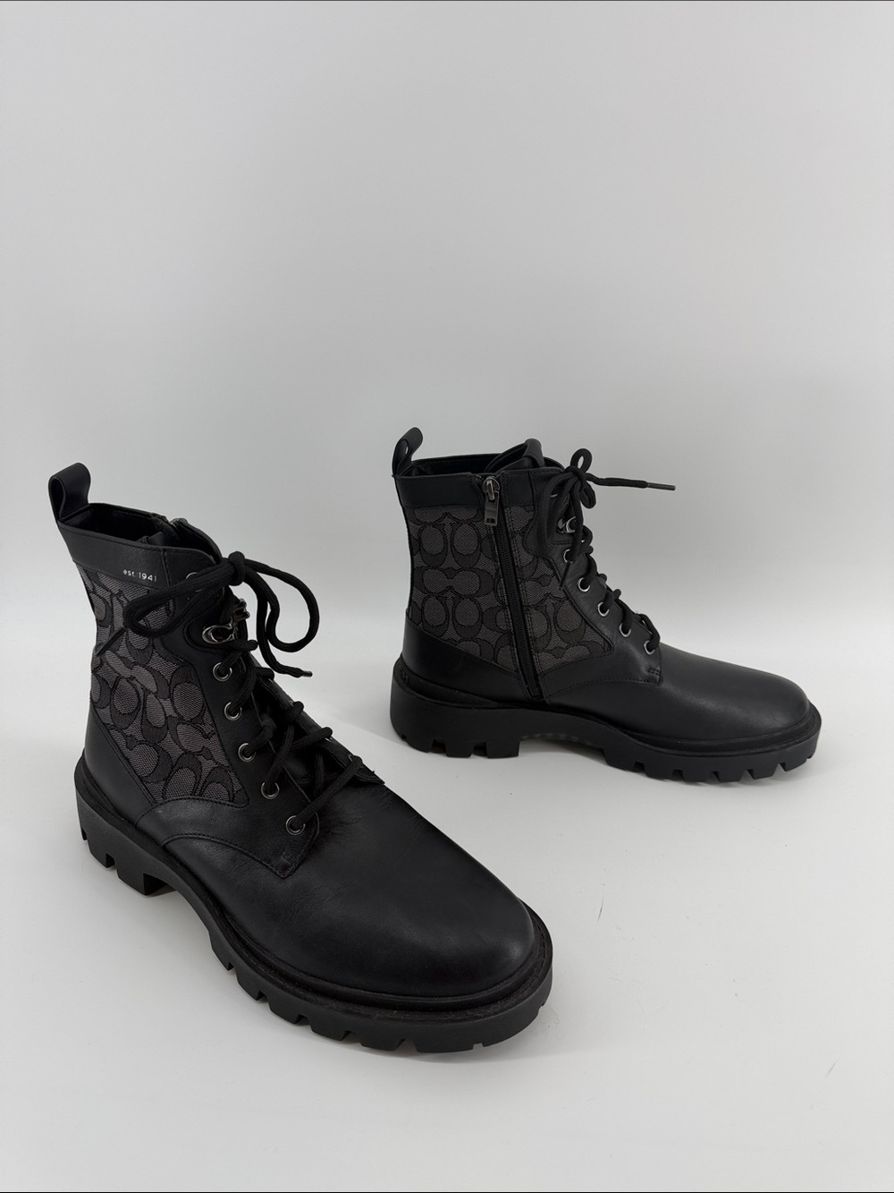 Coach Men's CitySole Leather and Signature Jacquard Boot 9.5D S69